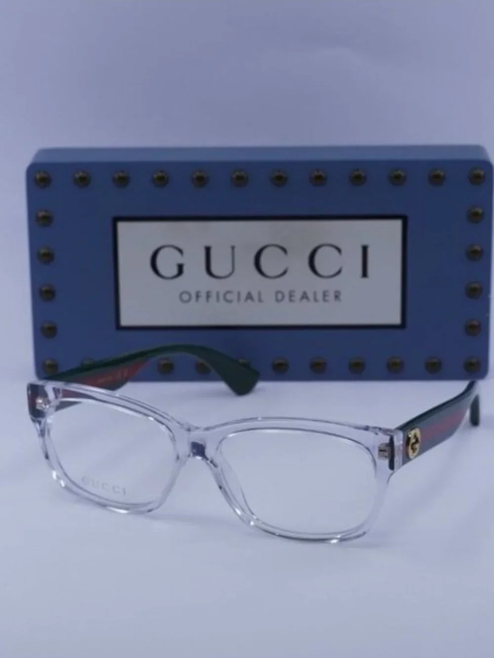 Gucci GG0278O 016 Rectangle Eyeglasses 55mm - Crystal/Green/Red